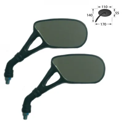Produktbild von Mini-Spiegel AERO schwarz M8-R+M8-L Paar