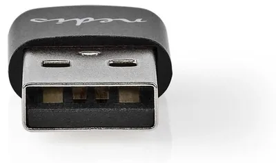 Immagine prodotto di Adattatore USB-A | USB 2.0 | USB-A maschio | USB-C™ femmina | 480 Mbps | Rotondo | Nichelato | Nero | Scatola