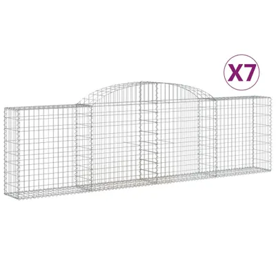 Produktbild von vidaXL Gabionen mit Hochbogen 7 Stk. 300x30x80/100 cm Verzinktes Eisen