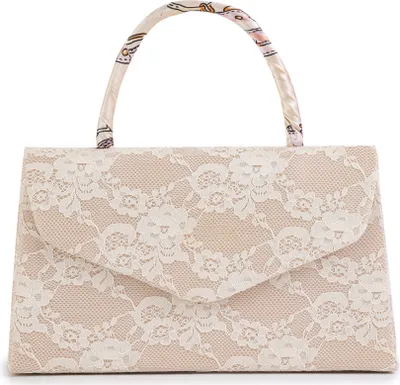 Image de Beige Femme Mini Sac à main en dentelle, sac de soirée, embrayage pour la fête