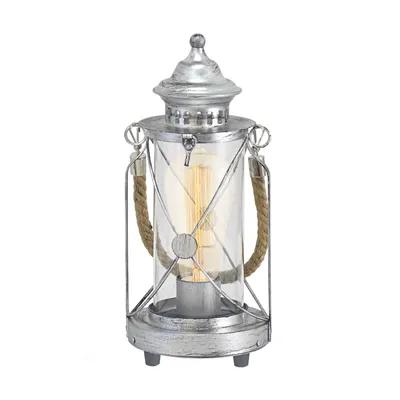 Immagine prodotto di Lampada da tavolo vintage 33cm argento antico lampada da tavolo trasparente