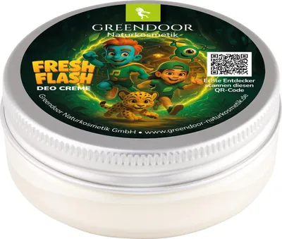 Produktbild von GREENDOOR Sonderedition: Kinder Deo Creme Fresh Flash – aluminiumfreies Naturkosmetik Deo für Mädchen & Jungen