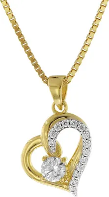 trendor 41486 Ketten-Anhänger Herz Gold 333/8K an goldplattierter Silberkette 1