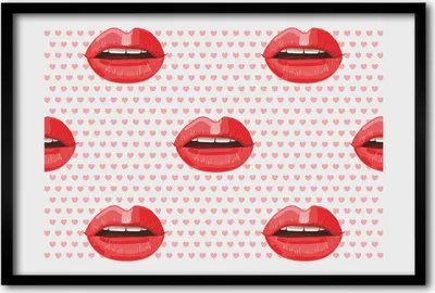 Produktbild von Bild 60x40 MDF-Rahmen, Wandkunst rote Lippen