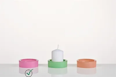 Produktbild von Kerzenteller Quinn 9,5cm Pink