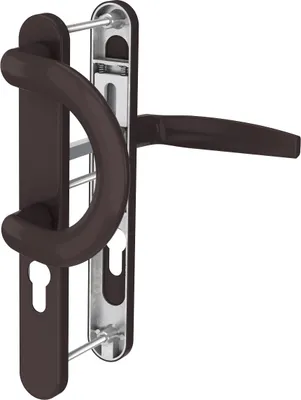 Produktbild von Aluminium 8-72mm Schmalrahmengarnitur Braun RAL8019 Langschild Türdrücker  Bügelgriff/Drücker 87-102mm nein