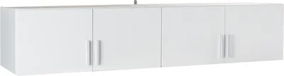 Produktbild von Schrankaufsatz - Weiß Hochglanz - Alpinweiß matt - 181 x 54 cm - mit 4 Türen