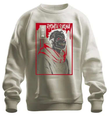 Imagen del producto de Sudadera uni con diseño de Ryomen Sukuna de Jujutsu Kaisen, color , estilo anime, cuello redondo, talla XL
