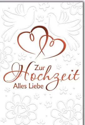 Produktbild von Hochzeit Herzchen und Tauben alles Liebe Glückwunschkarte mit Umschlag