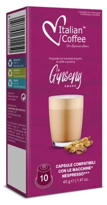 Obrázok produktu pre Ginseng Amaro (káva so ženšenom), kapsule do kávovaru Nespresso – 10 kapsúl