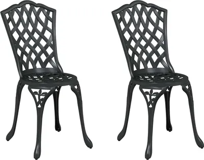 Obrázek produktu pro vidaXL Zahradní židle 2 ks černá 55 x 56,5 x 91cm Hliník