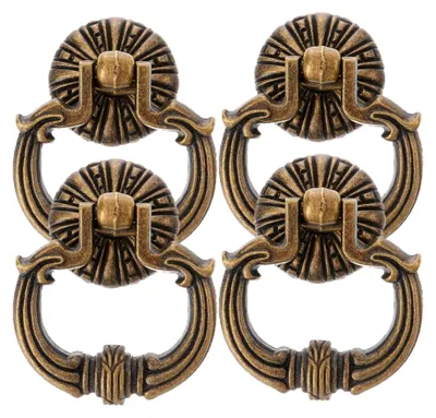Produktbild von 4 Stück Vintage Möbelgriffe aus Metall für Schubladen und Schränke