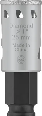 Zdjęcie produktu dla Bosch 2 608 901 555, Pojedyńczy, Wiertarka, Miękkie ceramiczne płytki ścienne, Kamień, Dachówka, Czarny, Szary, Końcówka sześciokątna, 4 cm