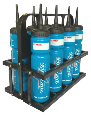 Produktbild von STEEL Flaschenträger Set inkl. 8 TOI Flaschen langer Halm