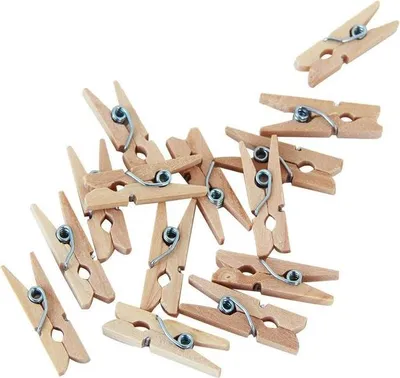 Produktbild von 24 kleine Holz Wäscheklammern