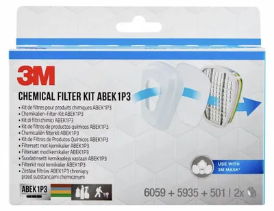 Productafbeelding van Filterkit voor maskers voor spuitverfwerkzaamheden, serie 6000 pro 3M™ 6004BC1, beschermingsklasse ABEK1P3, 2 stuks