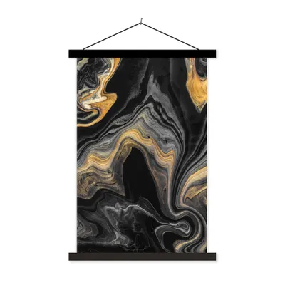 Produktbild von MuchoWow® Textilposter Marmor - Acryl - Gold - Luxus - Abstrakt 40x60 cm mit schwarzem Rahmen - Wanddekorationen