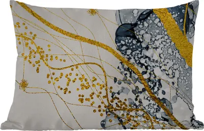 Produktbild von MuchoWow® Outdoor Kissen - Abstrakt - Gold - Natur - Kunst - 60x40 cm - Wetterfest - Lounge Kissen - Zierkissen - Kissen für Innenräume