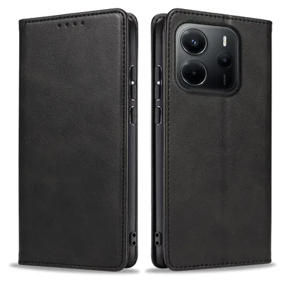 Produktbild von Handyhülle für Xiaomi Redmi Note 14 5G Kunstleder Flip Cover Hülle Klapphülle Case Kartenfach Farbe: Schwarz