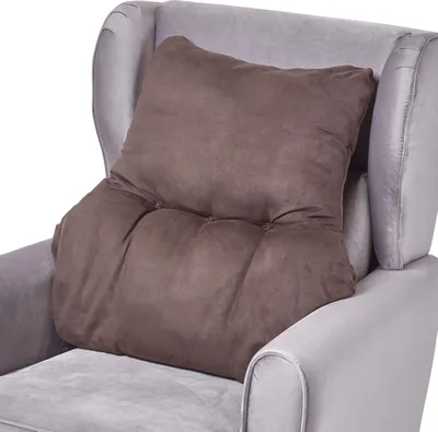 Produktbild von HOMESCAPES Rückenkissen braun - Rückenstützkissen 68 x 58 cm mit Velours-Bezug