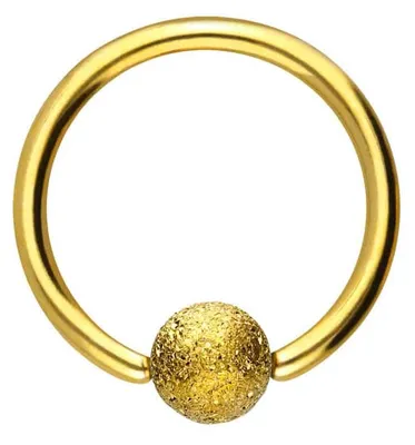 Produktbild von Intim-Piercing, Septum Piercing Chirurgenstahl Klemmkugelring DIAMANTOPTIK Gold Innendurchmesser: 10mm + Stabstärke: 1,2mm