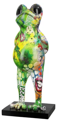 Frosch-Skulptur aus Kunstharz, Street Art, 30,5 cm, mehrfarbig