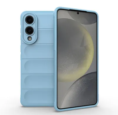 Produktbild von Mobigear Bumpy Schutzhülle für Samsung Galaxy S25 Edge – Flexible TPU-Hülle, Rückseite – Blau