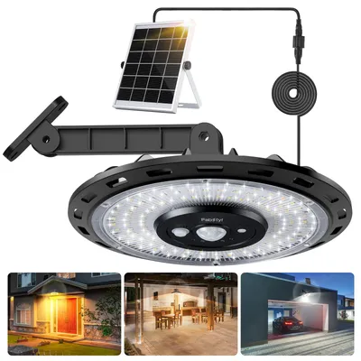 Solar-Hängelampe 108 LEDs 3000 lm 3 Farben 5 Modi mit Fernbedienung