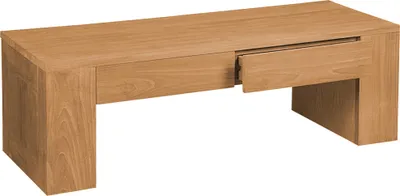 Image de Meuble bas de 120x45 cm en bois d'acacia massif, modèle Torup, résistant aux intempéries