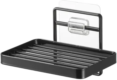 Produktbild von Azomor® Minimalistische schwarze Seifenschale mit Klebehaken für eine effiziente Badezimmerorganisation