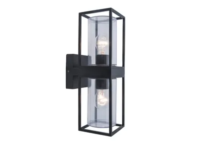 Produktbild von LUTEC Flair Aussenwandleuchte 2fach E27 IP44 Matt schwarz