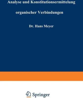 Produktbild von Analyse und Konstitutionsermittelung organischer Verbindungen