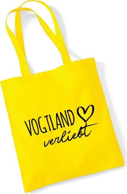 Produktbild von Huuraa Jutebeutel Vogtland verliebt 10 Liter Yellow Baumwolle Tasche Geschenkidee