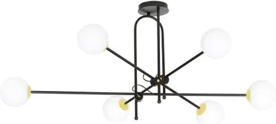 Zdjęcie produktu dla Żyrandol DIARF czarno-złoty 6xE14x10W metal wym:56x130x130cm IP20 Emibig