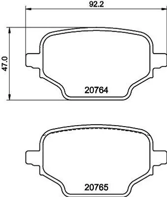 Produktbild von HELLA Bremsbeläge Satz Hinten Bremsklötze für CITROËN Berlingo (K9) 8DB 355 039-911