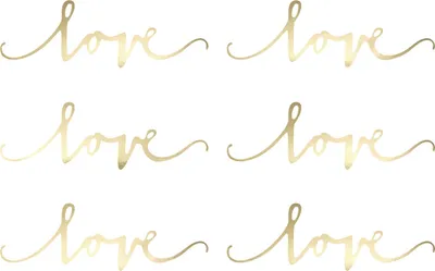 Produktbild von 6 Tischdekoration / Konfetti Love, gold