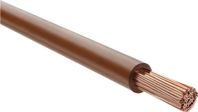 Produktbild von HELU KABEL H07Z-K 90°C 1X6mm² BN (braun) Einzelader halogenfrei braun AD 5,5mm Nennspannung Uo/U 450V/750V - 1 Meter