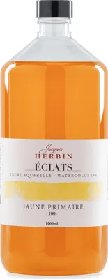 Produktbild von Jacques Herbin Aquarelltine Éclats, Flasche 1000ml - Jaune primaire 19100T