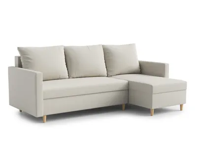 Produktbild von AX LIVING Walston 3-Sitzer Couch mit Schlaffunktion – Ecksofa 224 cm Beige
