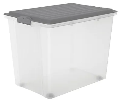Obrázek produktu pro Rotho Compact, Krabice, Obdélníkový, 70 l, Šedá, Průhledná, Polypropylen (PP), 570 mm