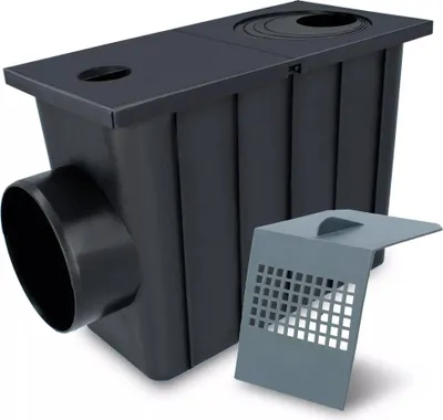Produktbild von Rinnenklärbecken Rinnenreiniger Inspektionsschacht Seitenablauf 110 schwarz