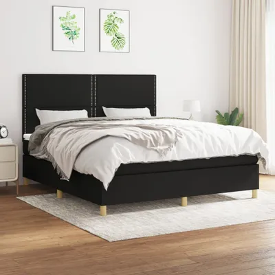 Produktbild von Design Möbel Boxspringbett mit Matratze Schwarz 180x200 cm Stoff - 2024 Neu