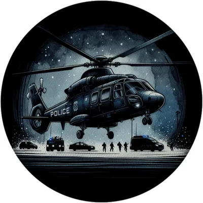Produktbild von Polizeihubschrauber Magnet rund