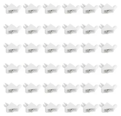 Image de Supports de planches de 30 pièces, blancs, 5 mm, en plastique. Supports pour étagères, meubles, avec vis