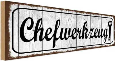 Produktbild von vianmo Holzschild 10x27 cm Chefwerkzeug Beruf Arbeit
