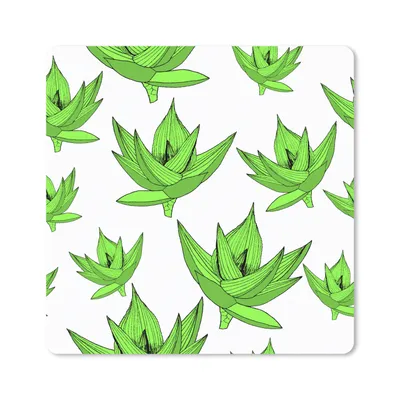 Produktbild von MuchoWow® Mauspad Mousepad Aloe Vera - Muster - Pflanzen 20x20 cm - Mousepads - Maus Mat - Pad - Mausunterlage - Desk Mat - Bureauartikeln