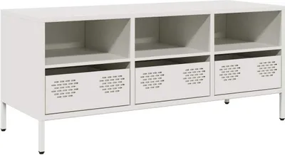 Produktbild von vidaXL TV-Schrank Weiß 101,5x39x43,5 cm Kaltgewalzter Stahl