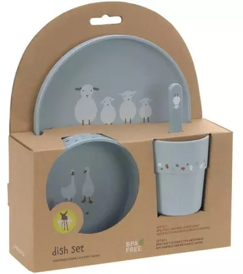 Image de Laessig Tiny Farmer Sheep / Goose Geschirrset Blue | Kinderservice