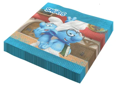 Produktbild von Servietten Die Schlümpfe 33x33 cm 20er Schlumpf Partydekoration für Mottoparty