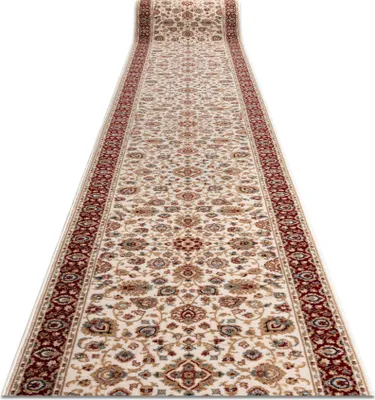Produktbild von Läufer Wolle NAIN Ornament, Blumen 6999 51063 beige / rotwein 100cm beige 100x1100 cm